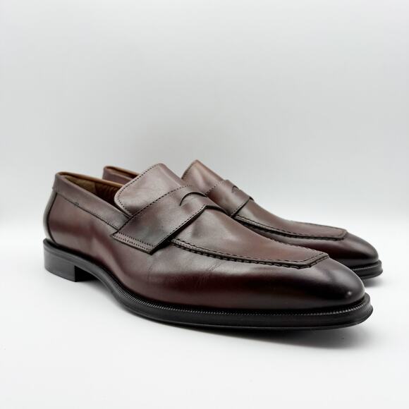 Bruno Magli Mens Nathan Penny Loafers US 11 EU 44 Brown Leather NIB - Picture 7 of 14